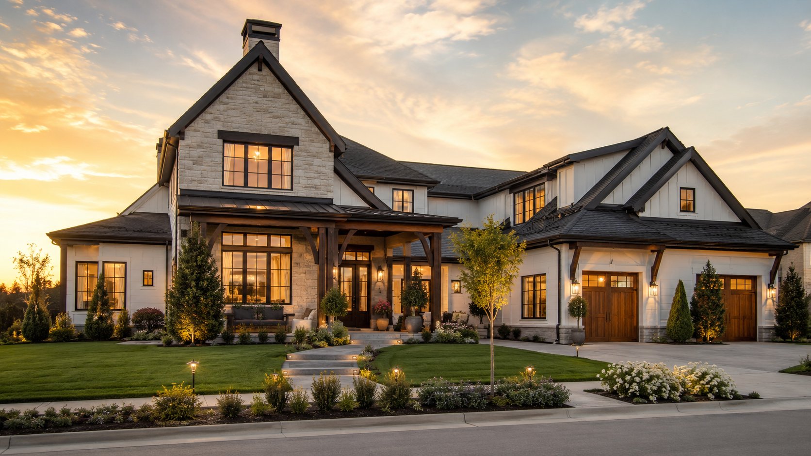 Luxury home at golden hour